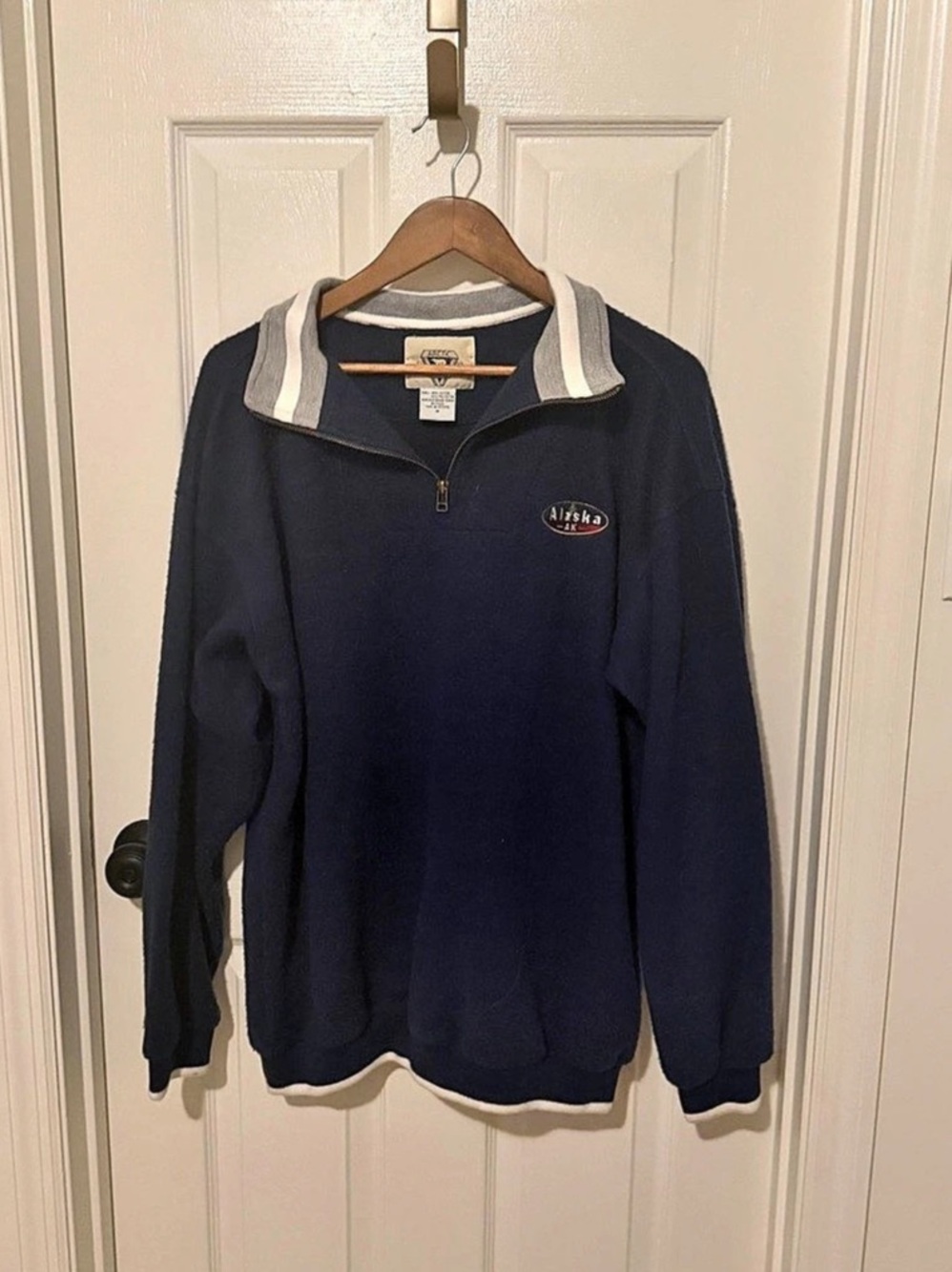 Arctic Image Alaska AK Men's Blue Fleece Pullover Size Medium